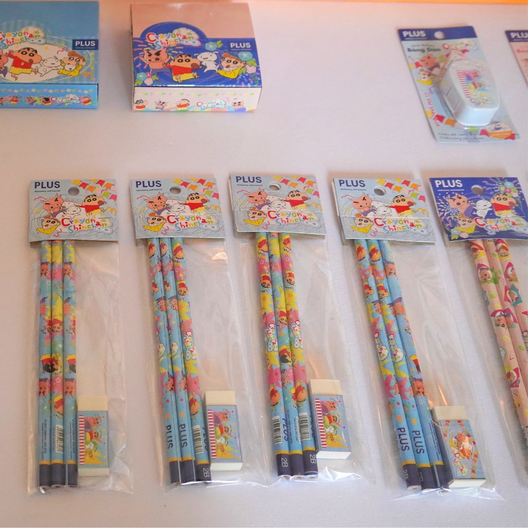 Set 3 bút chì Shinchan + tẩy PLUS