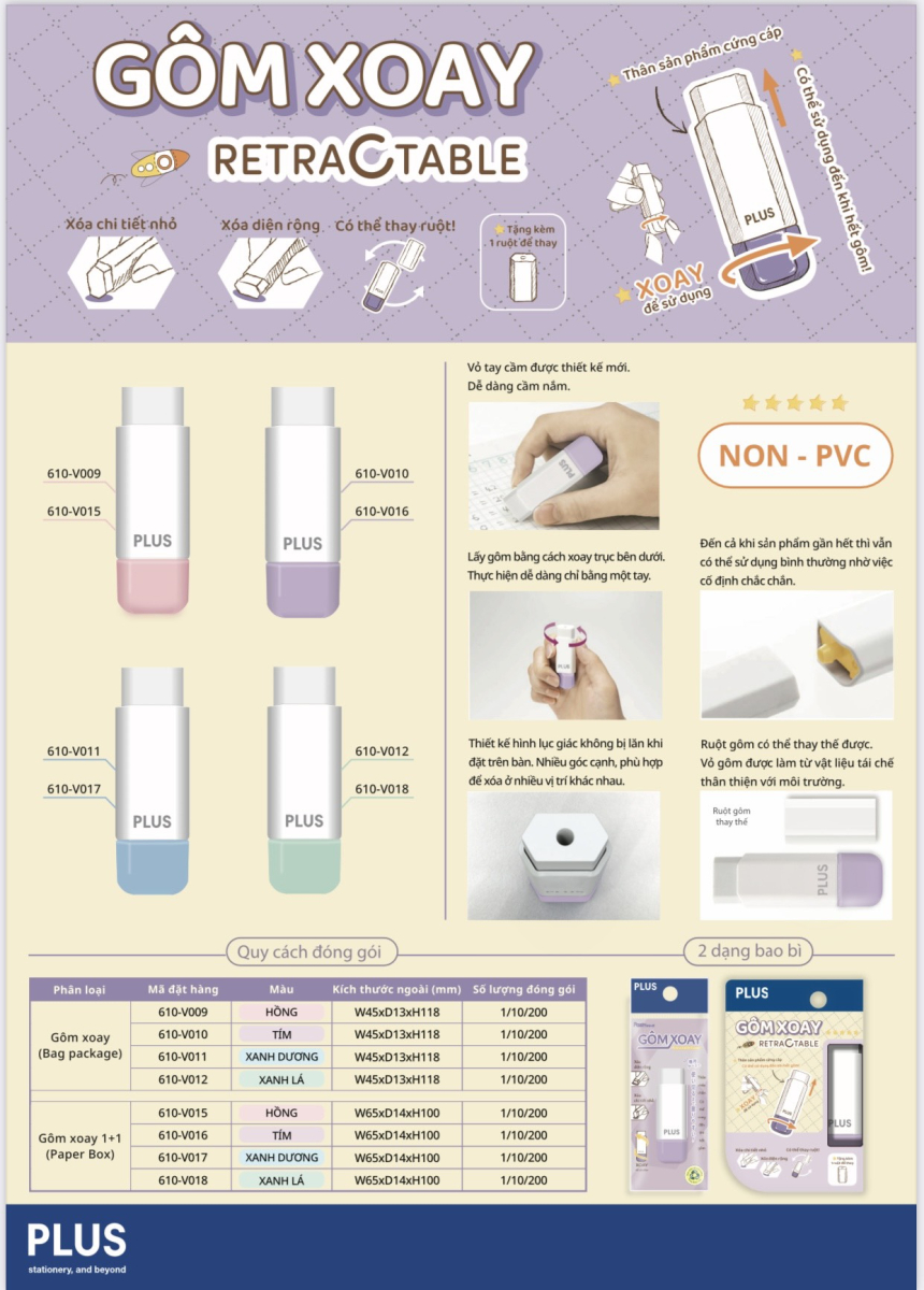 Sản phẩm mới: Tẩy xoay thay được ruột